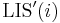 \operatorname{LIS}'(i)