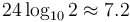 24 \log_{10} 2 \approx 7.2