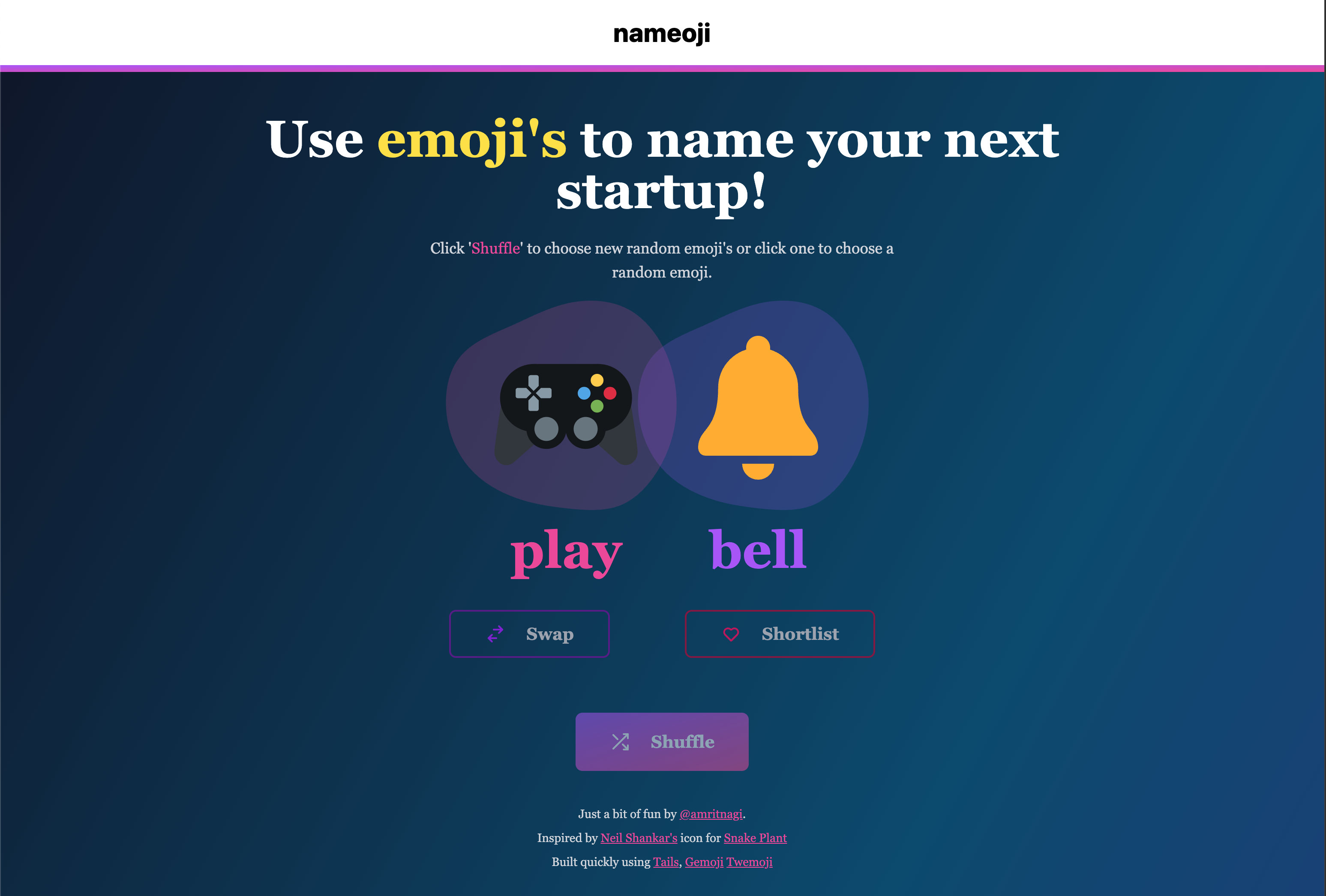 Nameoji - name your startup