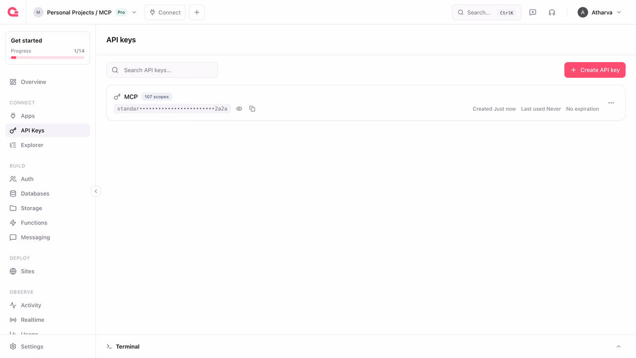 Appwrite API key
