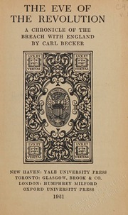 Cover of edition eveofrevolutionc0000beck