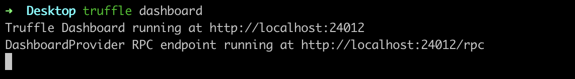 truffle dashboard - start from the cli