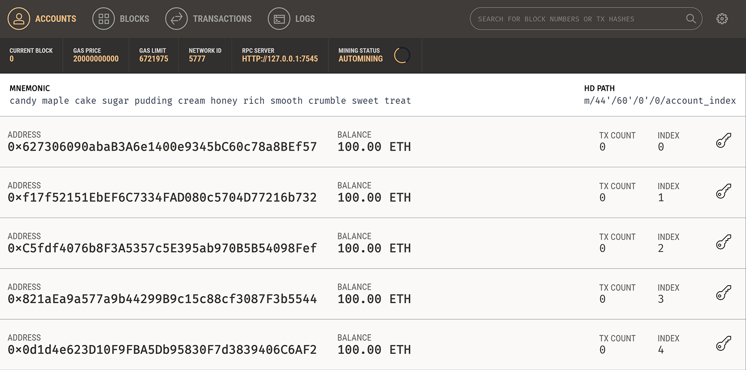 Ganache on first launch