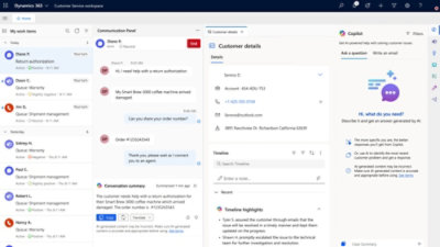 Interface showing a workspace dashboard with activity feed, recommendations panel, and insights section.