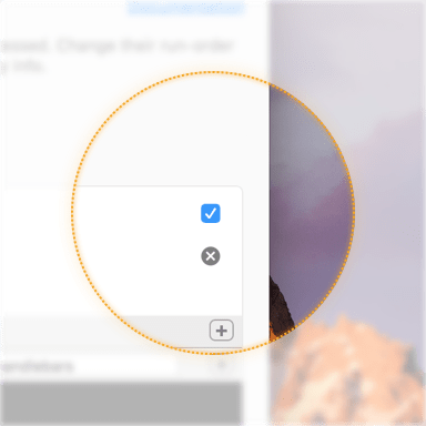 A screenshot of the checkbox to disable a Hook in the CodeKit window