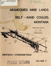 Cover of: Abandoned mine lands reclamation: Sand Coulee and Belt Creek areas