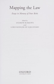 Cover of: Mapping the law: essays in memory of Peter Birks