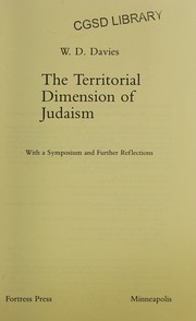 Cover of: The territorial dimension of Judaism