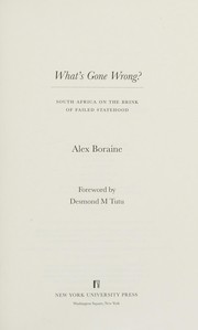 Cover of: What's gone wrong?: South Africa on the brink of failed statehood