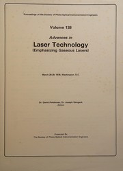 Cover of: Advances in laser technology: emphasizing gaseous lasers : [seminar], March 28-29, 1978, Washington, D.C.