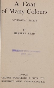 Cover of: A Coat of Many Colours: Occasional Essays.