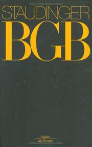 Cover of: Staudinger, Julius von, Buch 2, Recht der Schuldverhältni : Paragraphen 616-630