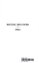 Cover of: Recueil Des Cours, Collected Courses, 1936 (Recueil Des Cours, Collected Courses)