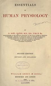 Cover of: Essentials of human physiology