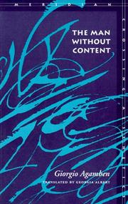 Cover of: The Man Without Content (Meridian: Crossing Aesthetics)