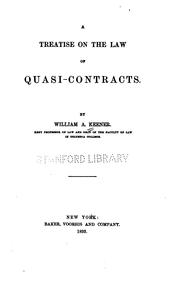 Cover of: A treatise on the law of quasi-contracts.