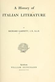 Cover of: A history of Italian literature
