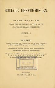 Cover of: Sociale hervormingen: voorstellen van wet door het ministerie-Kuyper bij de Staten-Generaal ingediend
