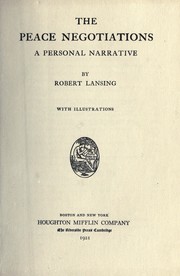 Cover of: The peace negotiations: a personal narrative