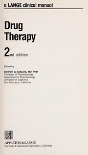 Cover of: Drug Therapy: A Large Clinical Manual (2nd Edition)