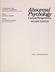 Cover of: Abnormal psychology: current perspectives