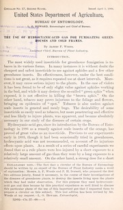 Cover of: Use of hydrocyanic acid gas for fumigating greenhouses and cold frames