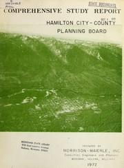 Cover of: A comprehensive study of the Hamilton City-County Planning District, Ravalli County Montana