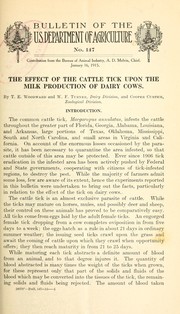 Cover of: The effect of the cattle tick upon the milk production of dairy cows