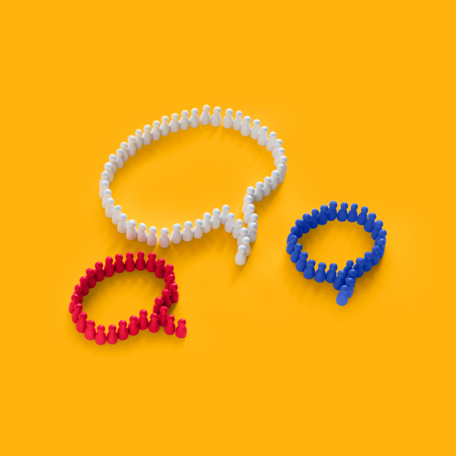 Three speech bubbles