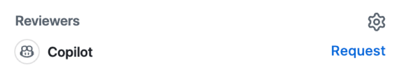 Screenshot der Auswahl von „Copilot“ aus dem Menü „Reviewers“.