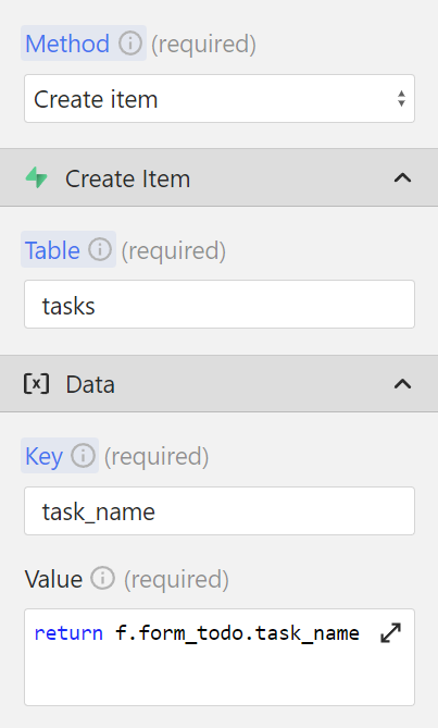 Create Supabase Item