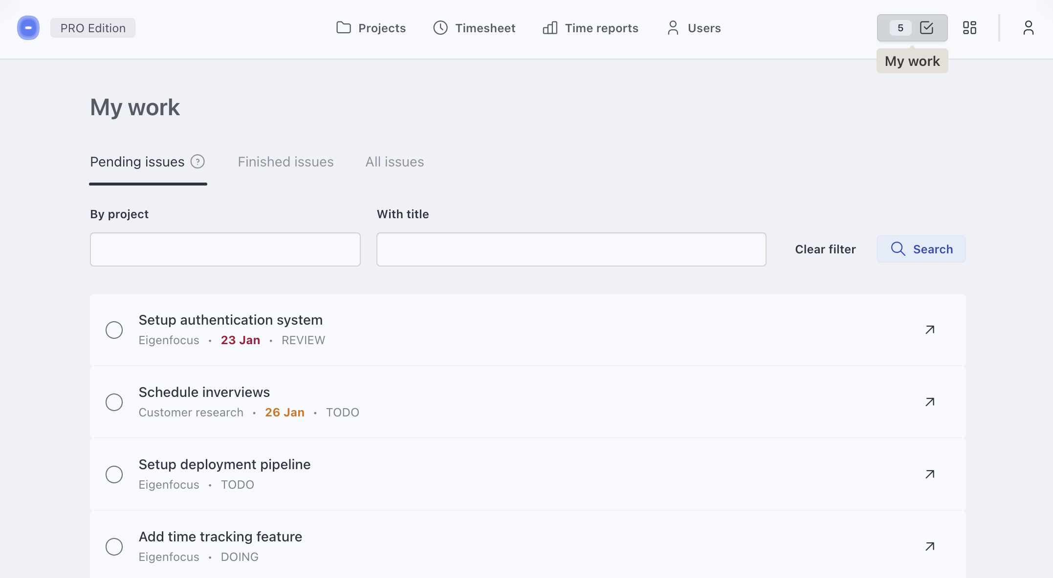 Assigned Issues View