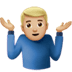 🤷🏼‍♂️ Uomo Che Fa Spallucce Tonalità Pelle Medio-Chiara Emoji