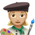 👩🏼‍🎨 Artista Donna Tonalità Pelle Medio-Chiara Emoji