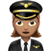 👩🏽‍✈️ Pilota Donna Tonalità Pelle Media Emoji