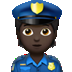 👮🏿 Poliziotto (Neutro) Tonalità Pelle Scura Emoji