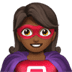 🦸🏾‍♀️ Supereroina Tonalità Pelle Medio-Scura Emoji