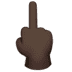 🖕🏿 Dito Medio Tonalità Pelle Scura Emoji