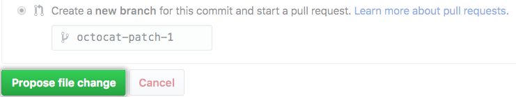 Schaltfläche „Propose file change" (Dateiänderung vorschlagen)