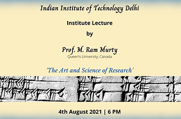Institute Lecture by Prof. M. Ram Murty, Queens University, Canada.