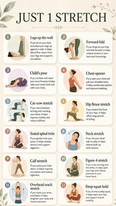 a poster with instructions on how to do the splits in different positions, including stretches and stretching