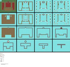 a cross stitch pattern with different types of furniture