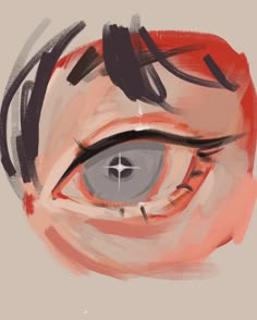 an eye with black and red lines on it