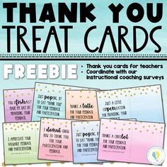 thank you treat cards with the words freebie