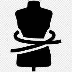 a mannequin with a ribbon around it's neck, on a transparent background
