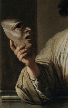 a painting of a person with a mask on