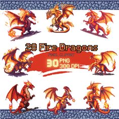 an image of some type of game character for the nintendo wii, with different types of dragon