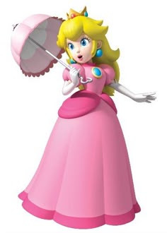 the princess in pink is holding an umbrella