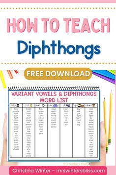 how to teach dipthlongs with free printable worksheet