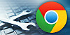 Google Chrome logo over a keyboard and some spanners